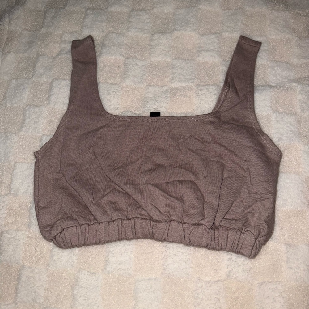 Trendy Taupe Crop Top